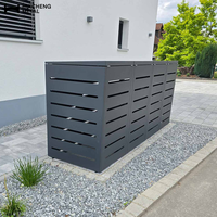 Poubelle à roulettes polyvalente en aluminium à couvercle ouvert, écologique, robuste, en métal, pour l'extérieur, pour la maison et le patio