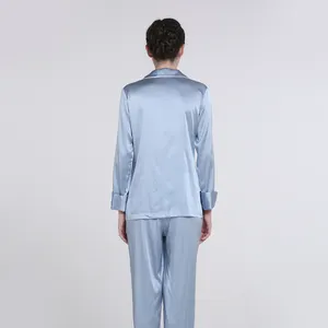 Опт высококачественное ночное белье из чистого шелка пижамный комплект женские свободные брюки пижамный костюм из двух частей