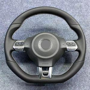 Volante in Pelle Personalizzato Modificato per VW Volkswagen Scirocco <span class=keywords><strong>Golf</strong></span> R 5 6 7 MK5 MK6 MK7 <span class=keywords><strong>GTI</strong></span> Passat Jetta CC - Product Image 2