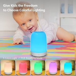Sleep Alarm <b>Clock</b> Wake Up Light <b>Led</b> Night Light Bedside Lamp With Digital Display Round Shape Usb Powered - Product Image 4