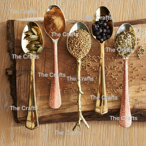 Ensemble de couverts en laiton et en cuivre de cinq couverts de service de vaisselle d'hôtel et de restaurant à un prix acceptable - Product Image 1