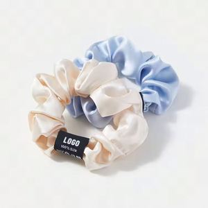 Élastique à cheveux en soie 100% anti-emmêlement, personnalisable avec logo, pour femmes, style scrunchie tendance, OEM - Product Image 4