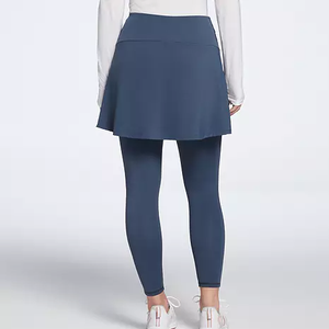 Logo personnalisé jupe de tennis pour femmes Active Sport jupe courte avec legging décontracté une ligne marine extensible confortable course golf mini jupe - Product Image 2