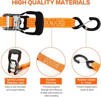 Sangle à cliquet de 1,5 pouces x 10 pieds, sangle d'arrimage à 3 points, attaches robustes pour jet ski Seadoo Waverunner, résistance à la rupture de 3000 lb