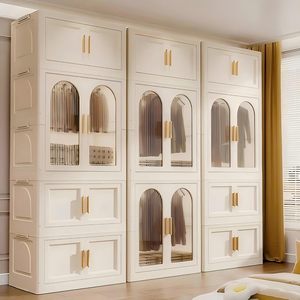 Durable PP Injection Molded Rectangle Folding Kids Bedroom Wardrobe <b>Plastic</b> Cabinet Clothes Organizer Multi-Function Portable - Product Image 2