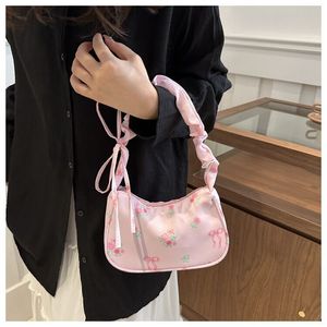 Petit sac à bandoulière en toile à motif floral pour femme, nouveau style, sac à main frais et élégant, sac à bandoulière simple et tendance - Product Image 4