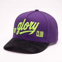Gorra de Béisbol Color Block de 5 Paneles con Bordado 3D en Relieve, Visera Curva, Sarga de Algodón y Microsuede, Estilo Urbano, Logotipo Personalizado, Unisex, Venta al por Mayor