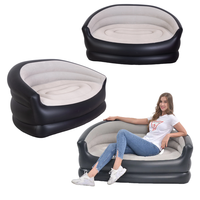 Canapé transat gonflable de haute qualité Portable 2 personnes Air canapé-lit pliant floqué fauteuil pour une utilisation intérieure et extérieure
