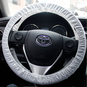 <span class=keywords><strong>Funda</strong></span> Desechable Económica para <span class=keywords><strong>Volante</strong></span> de Coche de Plástico LDPE Transparente en Color Blanco - Product Image 1