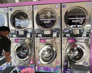 Lave-<span class=keywords><strong>linge</strong></span> superposé économique avec <span class=keywords><strong>sèche</strong></span>-<span class=keywords><strong>linge</strong></span>, <span class=keywords><strong>à</strong></span> monnayeur, en acier inoxydable 304, équipement de blanchisserie professionnel - Product Image 5