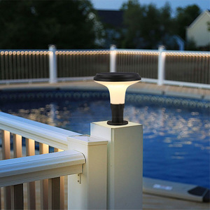 Lámpara de poste con energía solar, lámpara LED impermeable para exteriores, para iluminación de puertas de villas y patios - Product Image 3
