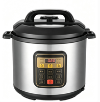 Cuisinière à pression électrique GB-PC508 6L 1000W, boîtier en acier inoxydable, cuve intérieure en fer-aluminium, usage domestique, antiadhésif, protection contre la surchauffe