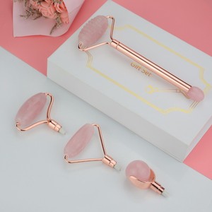 2019 Cadeau de noël Rose <span class=keywords><strong>Quartz</strong></span> Rouleau Masseur 100% Réel Naturel BRICOLAGE Détachable Rose <span class=keywords><strong>Quartz</strong></span> Jade Rouleau - Product Image 4