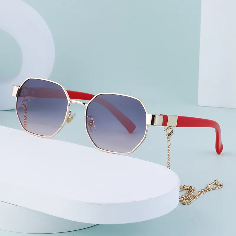 Partagas 2023 Fashion Fancy Trending Polygon UV400 Protection donna occhiali da sole con sfumature femminili occhiali da sole con catena