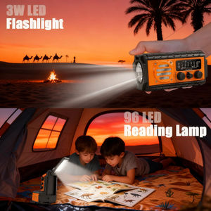 Radio solaire d'urgence incontournable avec manivelle ABS, batterie externe 10W 20000mAh, alerte météo AM/FM, survie pour l'énergie propre - Product Image 4