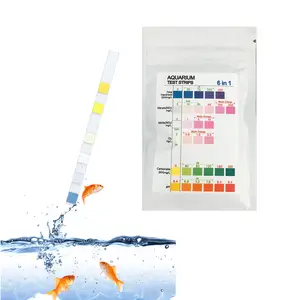 Tiras de prueba de agua para acuario, kit de prueba de agua para estanque de peces, TST 6way, fácil de leer, 50 unidades