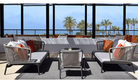 Sofá de Ratán para Exteriores, Muebles de Metal para Exteriores, Juego de Comedor para Exteriores, Cama de Descanso para Exteriores, Estilo Nórdico Europeo