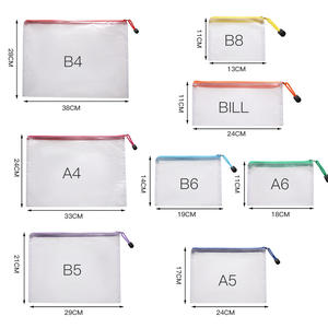 Pochette de classement <span class=keywords><strong>A4</strong></span> en PVC imperméable avec fermeture éclair, grande capacité, couleurs assorties, pochettes à fermeture éclair en PVC, porte-documents transparents <span class=keywords><strong>format</strong></span> <span class=keywords><strong>A4</strong></span> - Product Image 4