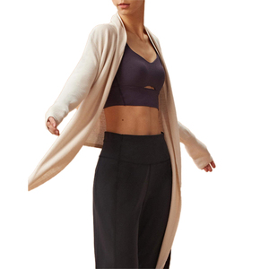 <span class=keywords><strong>Cardigan</strong></span> en jersey de soie et coton tricoté pour <span class=keywords><strong>femme</strong></span>, style <span class=keywords><strong>croisé</strong></span>, doux et léger, idéal pour le Pilates, le ballet et le yoga – Vente en gros personnalisée - Product Image 3