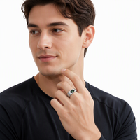Bague connectée de fitness étanche 5ATM en acier inoxydable avec contrôle par application, suivi de la température, de la fréquence cardiaque, de l'oxygène sanguin et du sommeil, longue autonomie