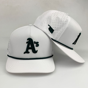 5 Panel 3D Embroidery Gorras Slightly Curved Brim Waterproof Laser Cut Hole Baseball Caps Outdoor <strong>Sun</strong> Rope <strong>Golf</strong> <strong>Hats</strong> - Product Image 4