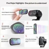 Kit de filtres optiques Insta360 Luna Ultra : filtre UV magnétique en verre, anti-pollution lumineuse, CPL et adaptateur d'objectif à gradation douce