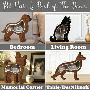 Wooden Pet Hair <b>Keepsake</b> <b>Box</b> Cat Dog <b>Memorial</b> Storage Ornament Living Room Decor - Product Image 2