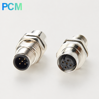 Conector M12 A-Code de 5 Pines Macho a Hembra para Montaje en Panel, Adaptador de Pasaje a Través del Mamparo Blindado IP67, NMEA2000, Automatización Industrial