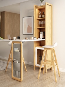 Armario de madera para Bar en casa, mueble de Bar con exhibición plegable de almacenamiento - Product Image 4