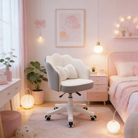 Chaise de bureau pivotante réglable en hauteur avec coussin moelleux en PU pour salon, salle de sport, chambre à coucher