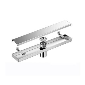 Design moderne personnalisé longue tuile linéaire insérer siphon de sol en acier inoxydable salle de bain grille de <span class=keywords><strong>douche</strong></span> pour l'hôtel - Product Image 1