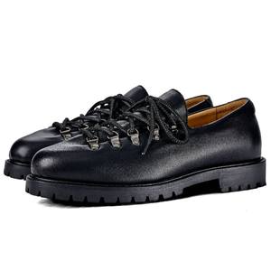 Zapatos de cuero con punta redonda estilo retro americano para hombre, zapatos Derby casuales británicos para exteriores - Product Image 5