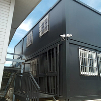 Laboratoire modulaire de luxe contemporain en conteneur, bâtiment préfabriqué à 2 étages avec barreaux de sécurité pour appartement et hôtel