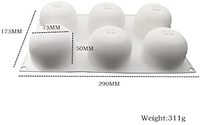 Moule en Silicone 3D Mandarine Orange Extra Large 6 Cavités pour Mousse, Gâteau, Dessert, Fondant et Fruits