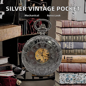 Factory Direct Sales <b>Silver</b> Alloy Mechanical <b>Pocket</b> <b>Watch</b> <b>Chain</b> Vintage Self-Winding 47mm Dial No Waterproof Gift for - Product Image 2