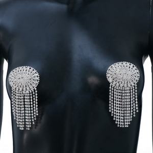 Yeni yapay elmas yuvarlak göğüs etiket seks püskül meme sticker seks oyuncak gece kulübü kadın kız - Product Image 5