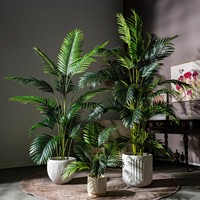 R Vente en Gros, Palmier Artificiel Dypsis Lutescens en Plastique, Faux Arbre en Pot Décoratif d'Intérieur, Plantes Simulées
