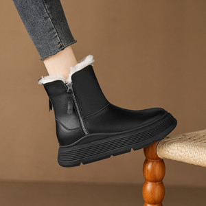 <span class=keywords><strong>Stivali</strong></span> Corti con Plateau Cialisa per Donna, Inverno 2025, Nuovi <span class=keywords><strong>Stivali</strong></span> da Neve con Punta Tonda in Vera Pelle di Alta Qualità, Tacco Alto Spesso, <span class=keywords><strong>Beige</strong></span> - Product Image 2
