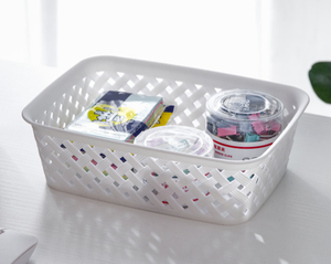 Rattan basket plastic storage basket home collection basket desktop storage box