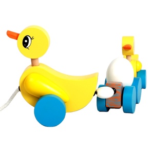 Usine vente directe de <span class=keywords><strong>canard</strong></span> de bande dessinée animaux voiture de ligne de traction en Gros pas <span class=keywords><strong>cher</strong></span> bébé en bois jouets éducat - Product Image 1