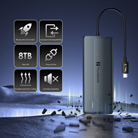 Thunderbolt 5 80Gbps 1/2/4/8 TB M.2 NVMe SSD Eksternal Driver Ultra Cepat Drive SSD Eksternal dengan Kipas Pendingin Casing Aluminium