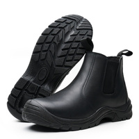 ZG JM008.Popular Usine En Gros En Cuir Véritable Chelsea Bottes De Sécurité, Bout En Acier PU Hommes Noir Sans Dentelle Chaussures De Travail
