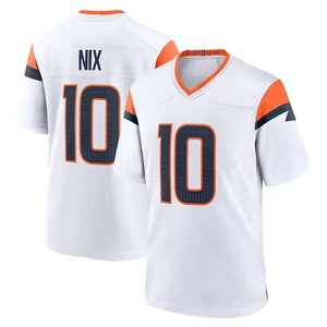 Maillot de football imprimé des Denver Broncos # 10 Bo Nix # 7 Elway Vente en gros Short de style rugby 100% polyester à séchage rapide et respirant - Product Image 4