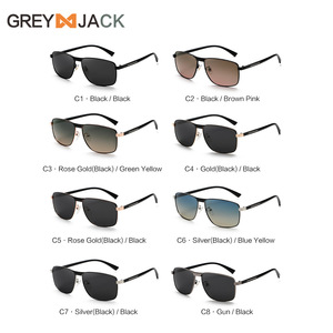 Lunettes de soleil polarisées métalliques Greyjack pour hommes, protection UV400, monture en métal TR, verres TAC, carrées, pour la conduite, le cyclisme, les sports de plein air - Product Image 1