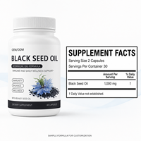 Capsules d'huile de nigelle pour le bien-être quotidien, la beauté et l'énergie, marque privée, flacon de 60 unités, pour la nutrition des adultes