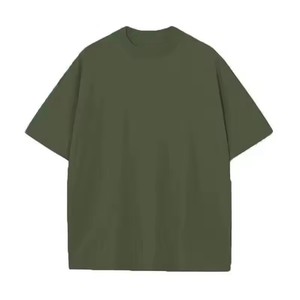 T-shirt décontracté pour homme en gros, 100 % coton, coupe ajustée, manches courtes, motif uni, design vierge, personnalisable, grammage lourd - Product Image 3