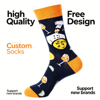 Chaussettes en coton pour hommes, motif amusant personnalisé, chef, pizza, automne, antibactériennes, cadeaux originaux