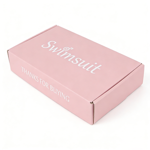 Boîtes d'expédition pliables en carton ondulé rose personnalisables en gros avec logo sur mesure pour l'emballage de vêtements et de cadeaux e-commerce - Product Image 1