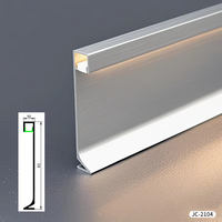 Profilé de plinthe LED en forme de T en alliage d'aluminium T5, surface sablée, éclairage élégant et raffiné, longueur 3m