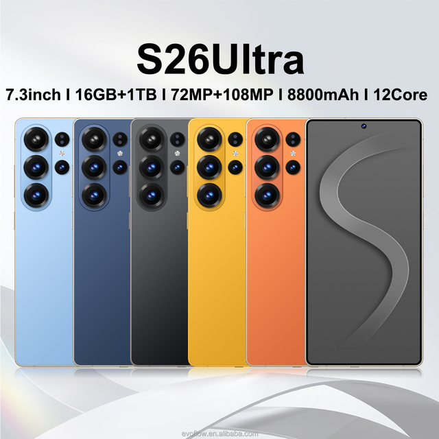 2026 New Original S26 Ultra Smartphones 16GB+1TB LTE SlM 4K Curved AMOLED 120Hz 108MP Rear Face Unlock Android 15 5G Wireless